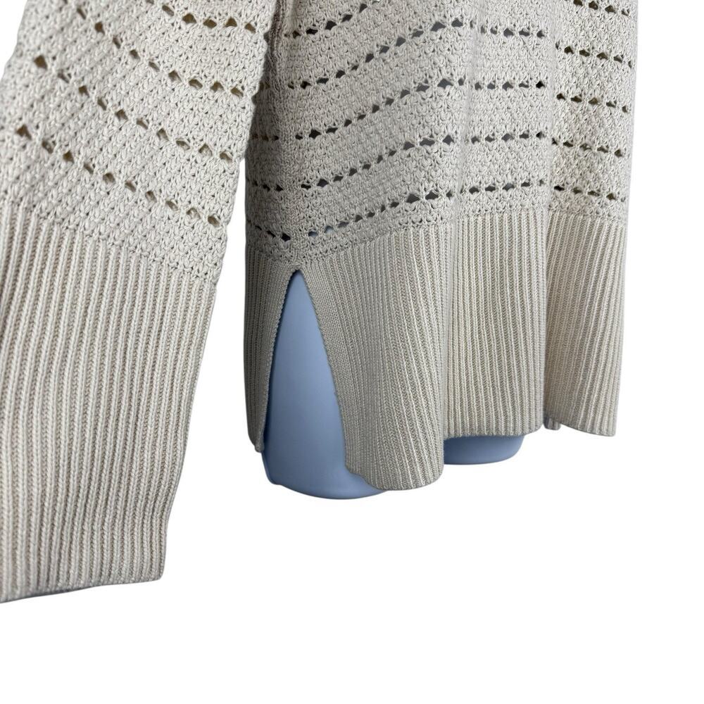 Gap Sweater Womens XXS Ivory Cream 24/7 Split Hem Sweater Fisherman Loose Knit - Picture 7 of 14